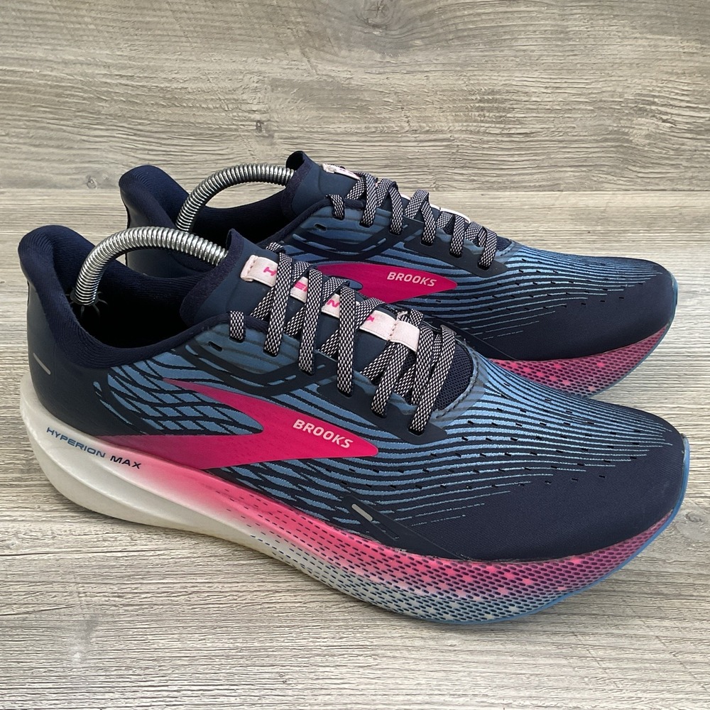 Brooks Hyperion Max Womens 12B Shoe Blue Pink Running Racing Sneaker 1203771B441